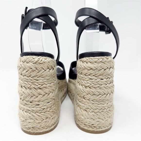 Christian Louboutin Mariza Zeppa 130 Black Espadrille Wedge Sandals Size 38 - Picture 5 of 11